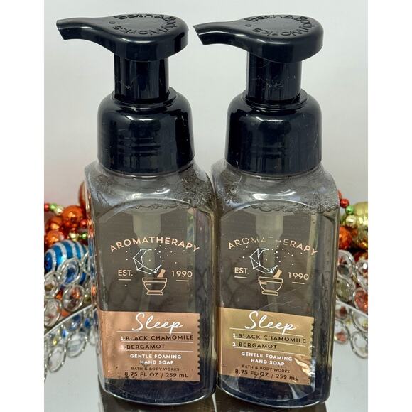 2 Bath and Body Works Aromatherapy BLACK CHAMOMILE SLEEP Foaming Hand Soap 8.75 - Picture 8 of 8